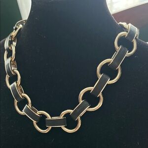 Banana Republic Chunky Chain Necklace Gold Black Link Toggle Y2K Minimalist